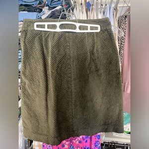 Talbots green corduroy skirt